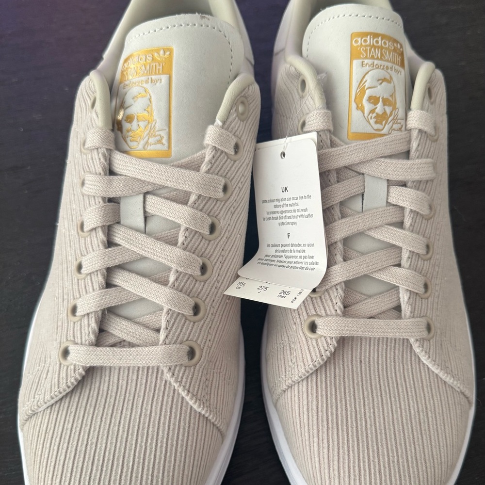 Adidas Stan Smith Cream/Beige Corduroy Sneakers. NWT. Sz 9.5